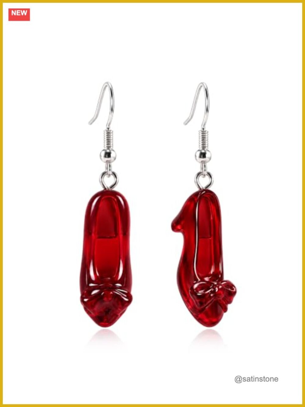 Halloween Red Shoe Dangle Earrings Costume Cosplay Party Jewelry Gift